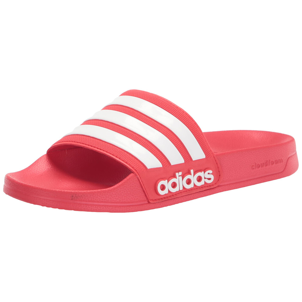 adidas Unisex Adilette Shower Slide Sandal  Vivid Red/White/Vivid Red