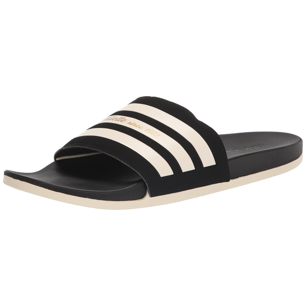 adidas Unisex Adilette Comfort Slides Sandal  Core Black/Wonder White/