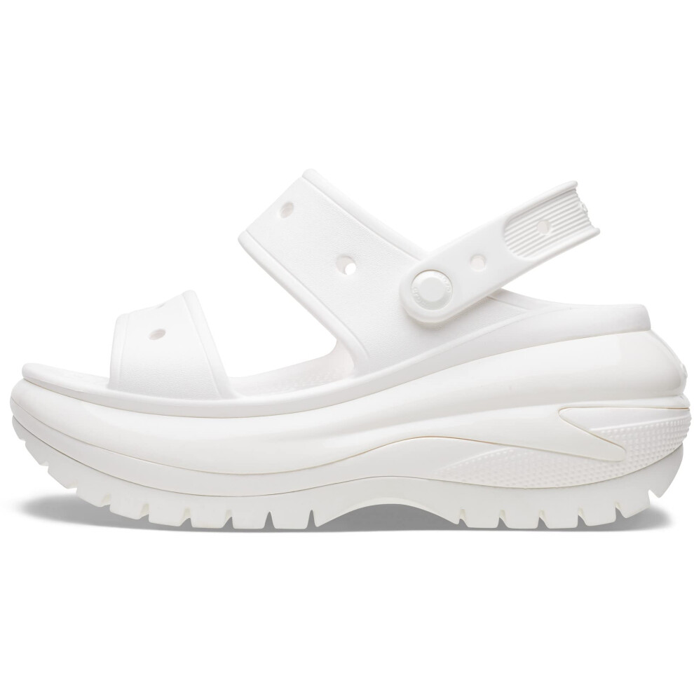 Crocs Unisex Classic Mega Crush Platform Sandals Wedge  White  Numeric