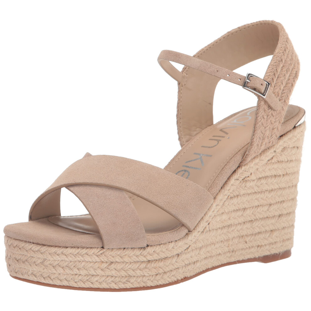 Calvin Klein Women's ELORY Wedge Sandal  Dune 110  11