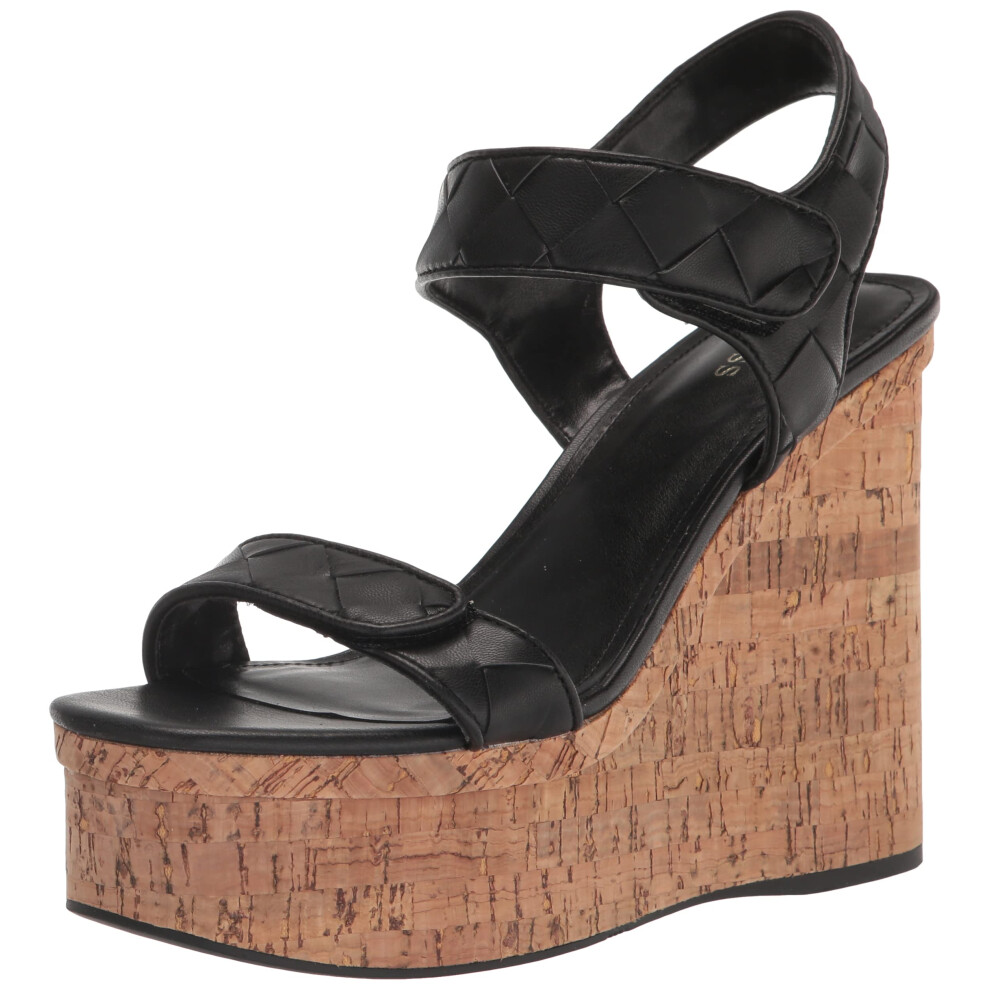 Guess Women's CATALINE Wedge Sandal  Black  10