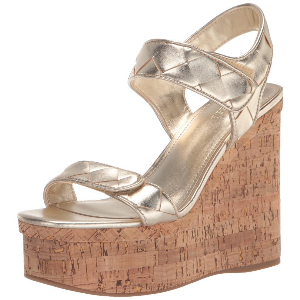 Guess Women's CATALINE Wedge Sandal  Gold  6.5