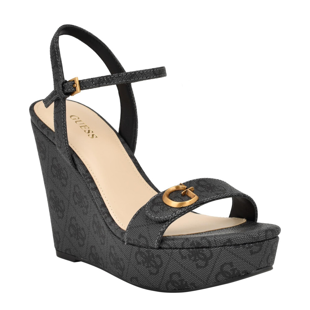 Guess Women's HIMIFIA Wedge Sandal  Black 001  10