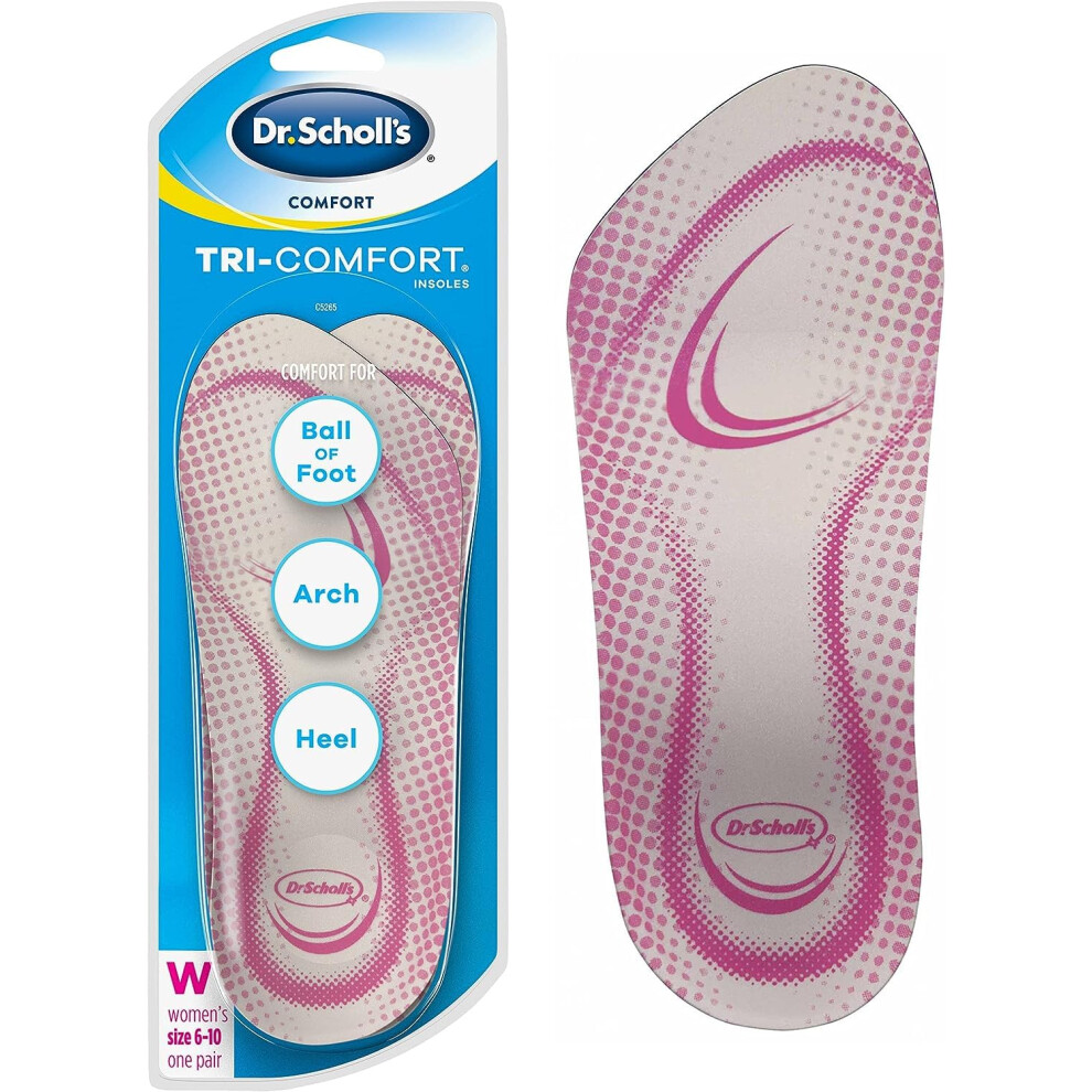 Dr. Scholls Tri-Comfort Insoles Womens (Size 6-10) (2 Pack)