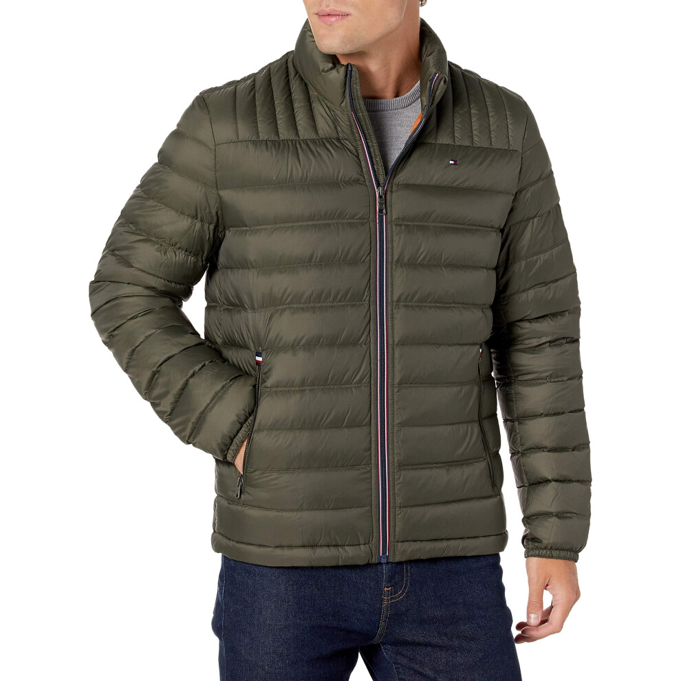 Tommy Hilfiger Men's Real Down Insulated Packable Puffer Jacket  Olive