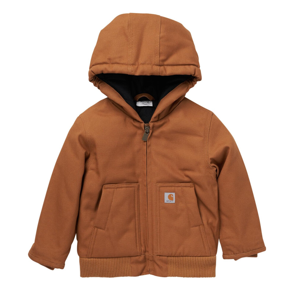 Carhartt Baby Boy's Insulated Hooded Canvas Zip-Up Jacket  Brown  24 M