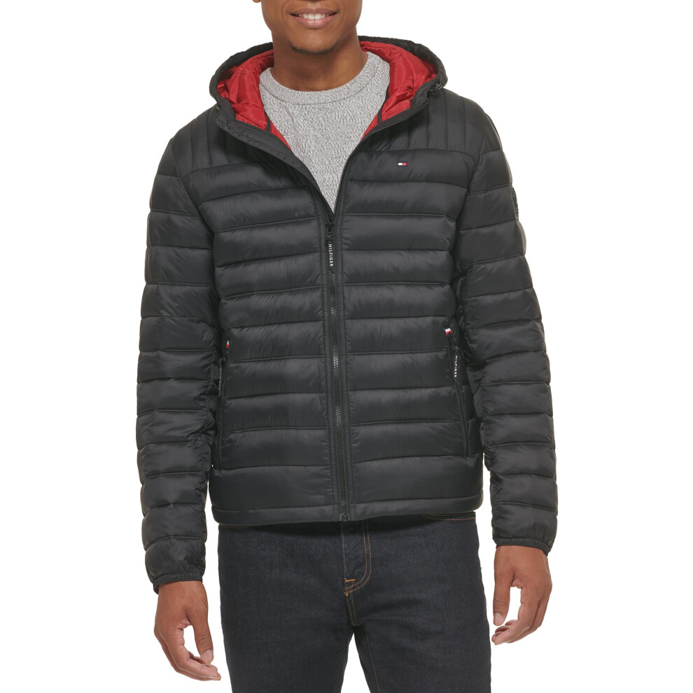 Tommy Hilfiger Men's Water Resistant Ultra Loft Filled Hooded Puffer J