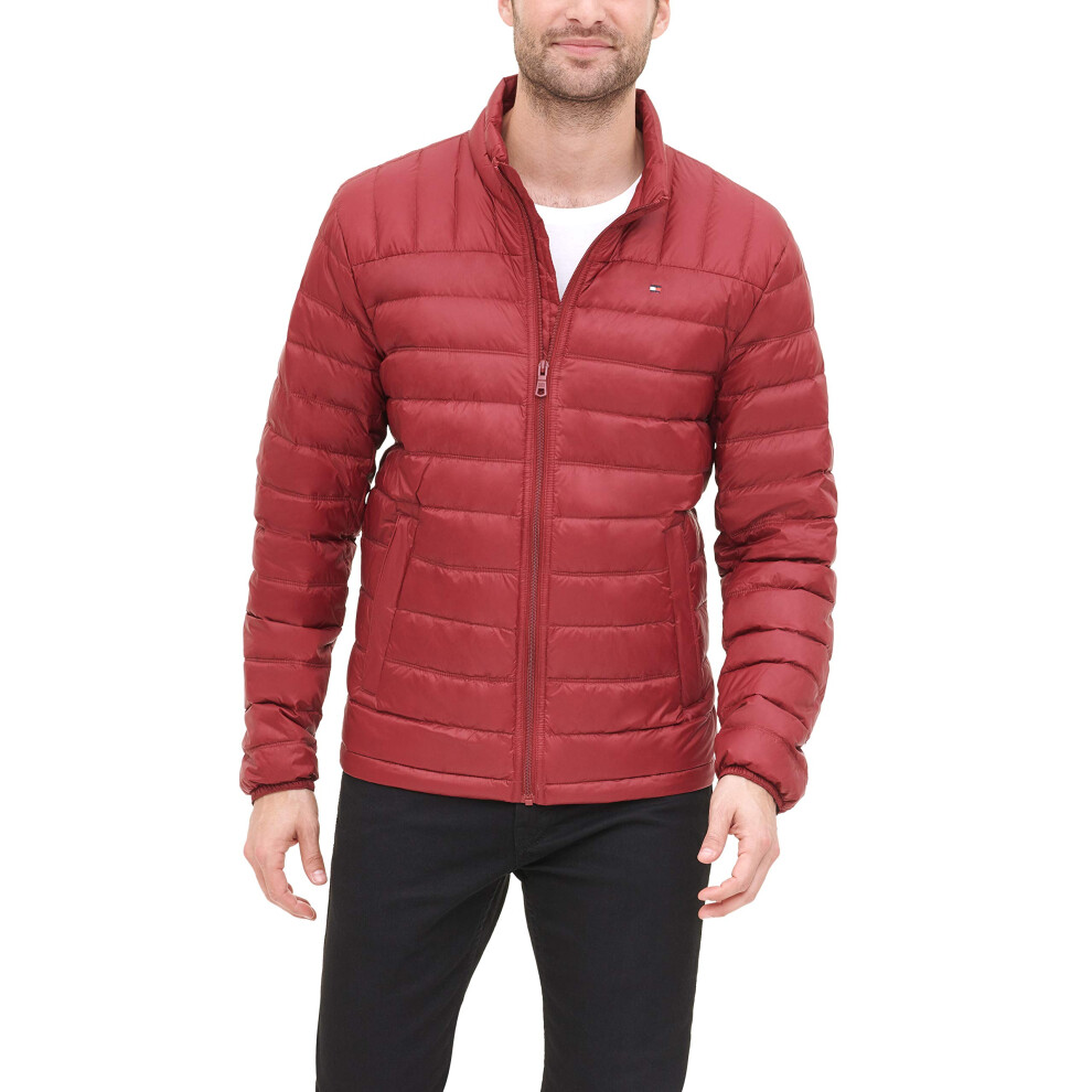 Tommy Hilfiger Men's Big & Tall Packable Down Puffer Jacket  Red  2X