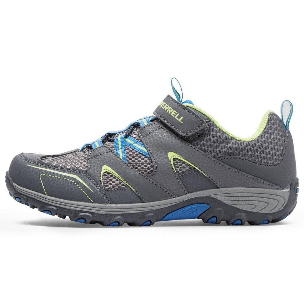 Merrell Trail Chaser Hiking Shoe   Grey/Blue/Citron  4 M US Big Kid