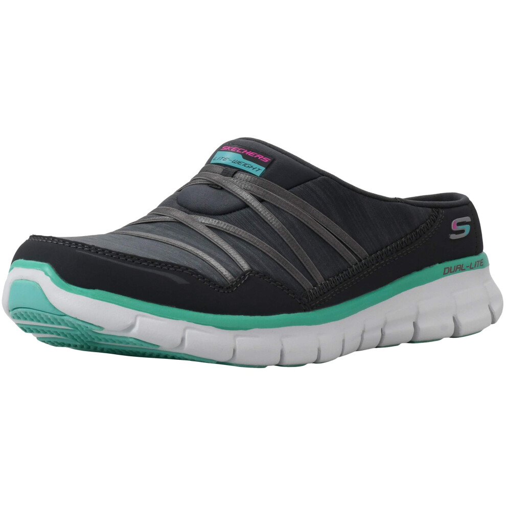 Skechers Sport Women's Air Streamer Charcoal Aqua Slip-On Mule 9 M US