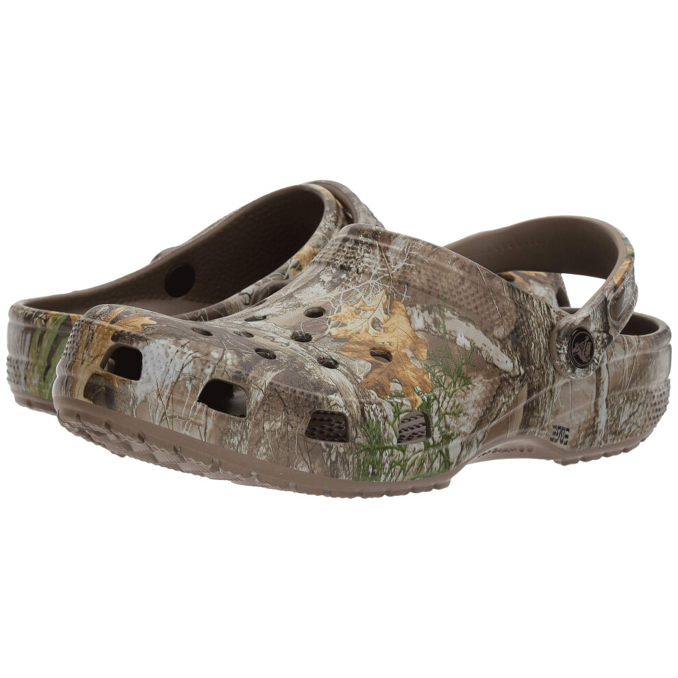 Crocs Unisex-Adult Classic Realtree Clog  Camo Shoes  Walnut  4 Men/6