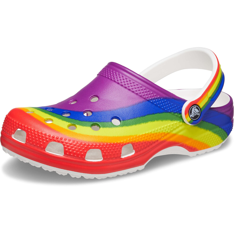 Crocs Unisex Classic Graphic Clogs Rainbow Strap  Numeric_7 US Women