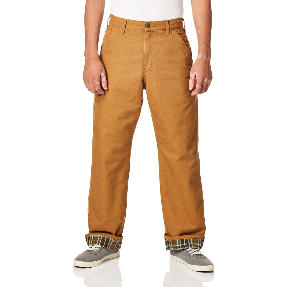 Carhartt Men's Loose Fit Washed Duck Flannel-Lined Utility Work Pant