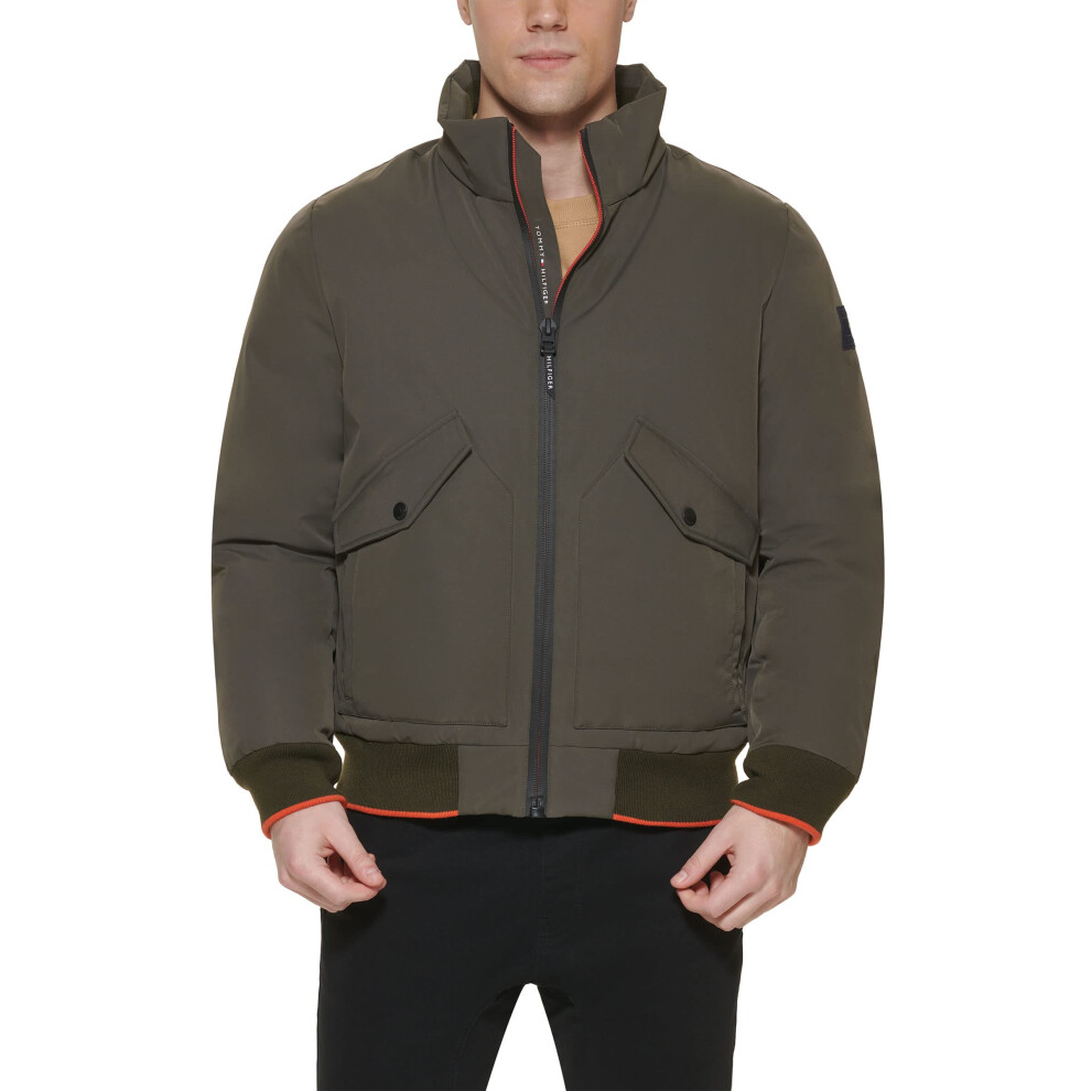 Tommy Hilfiger Men's Flex Stretch Performance Bomber  Olive  XX-Large