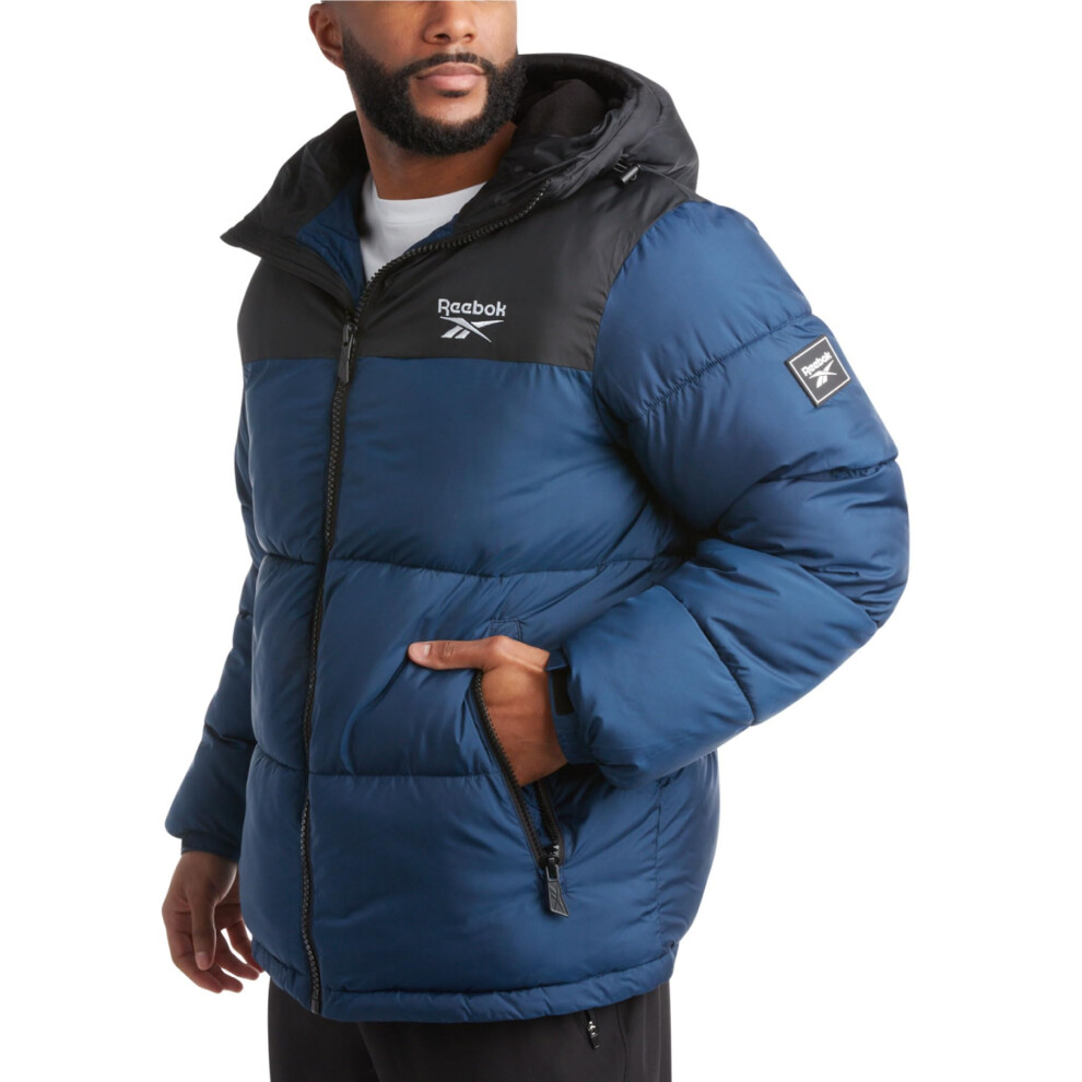 Reebok Men's Winter Jacket - Heavyweight Quilted Puffer Parka Coat - W