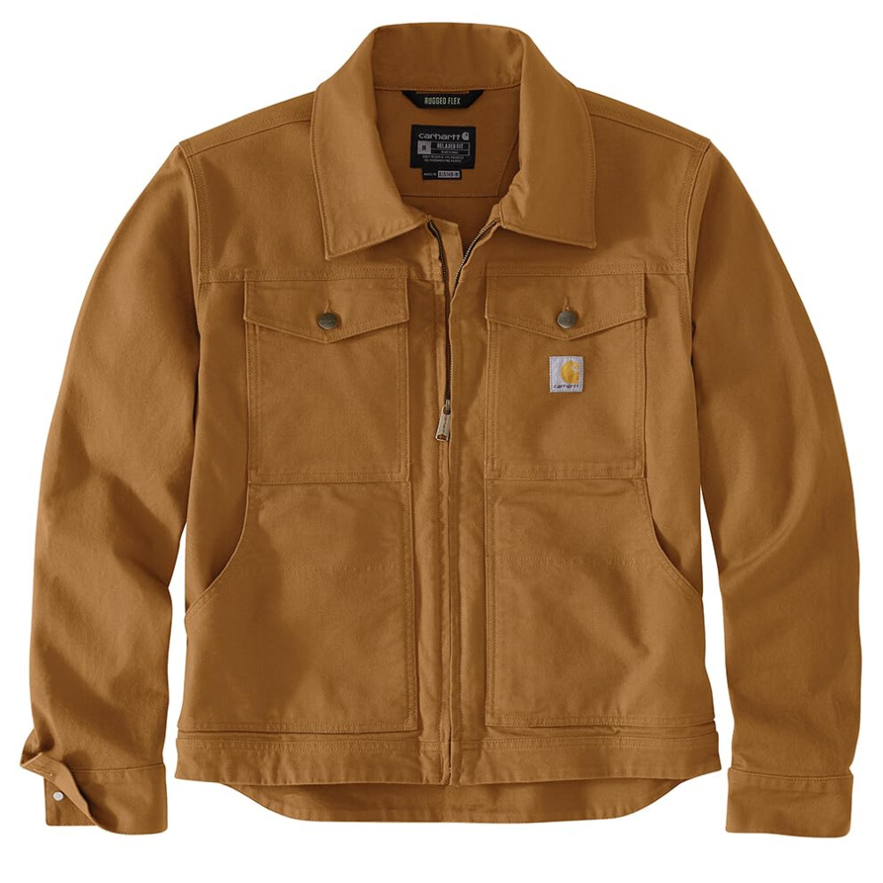 Carhartt Men's Big & Tall Rugged Flex Relaxed Fit Duck Jacket  Brown