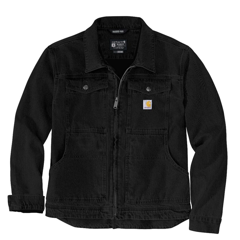 Carhartt Men's Rugged Flex Relaxed Fit Duck Jacket  Black