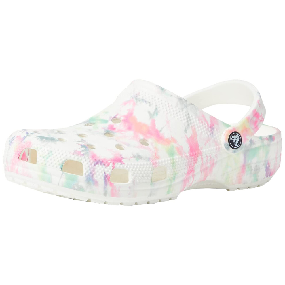 Crocs Unisex-Adult Classic Tie Dye Clogs  Pastel Bleached Dye  15 Wome