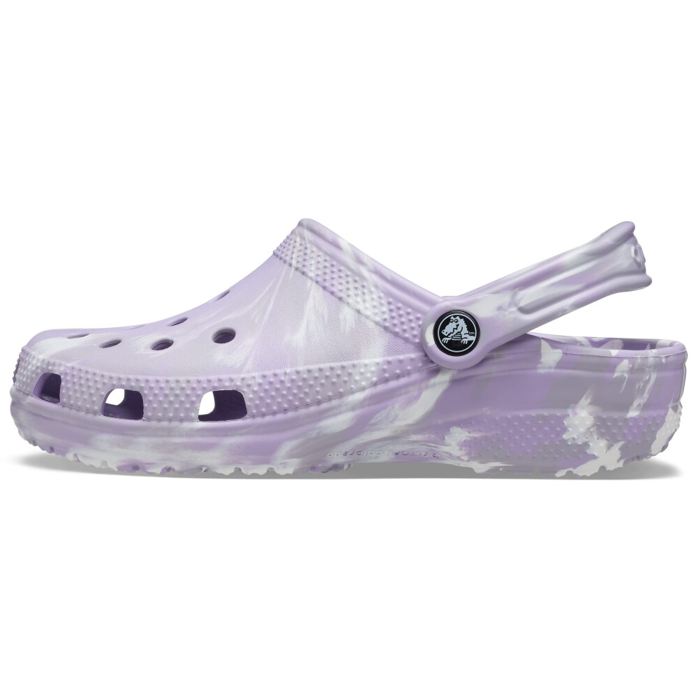 Crocs Unisex Classic Marbled Tie-Dye Clog  Lavender/Multi  7 Men/9 Wom