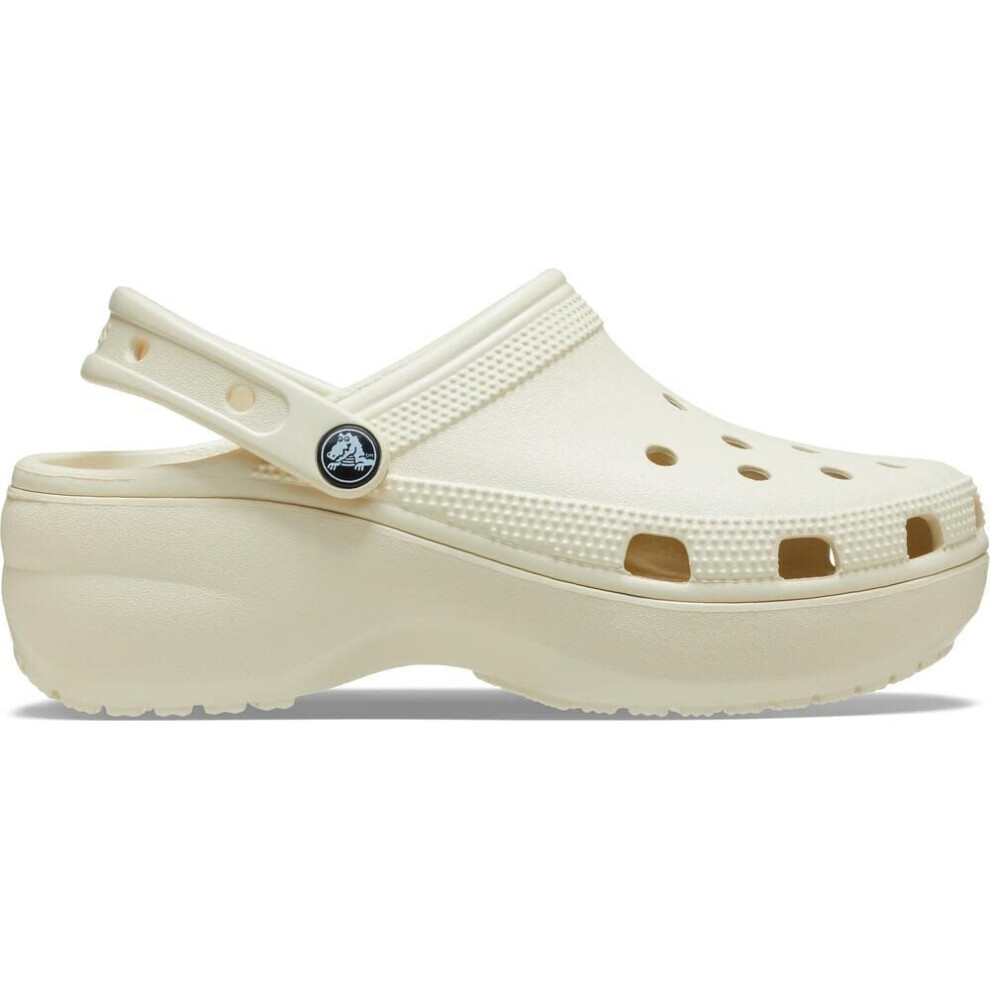 Crocs Women's Classic Platform Clogs  Platform Shoes  Bone  7 Women