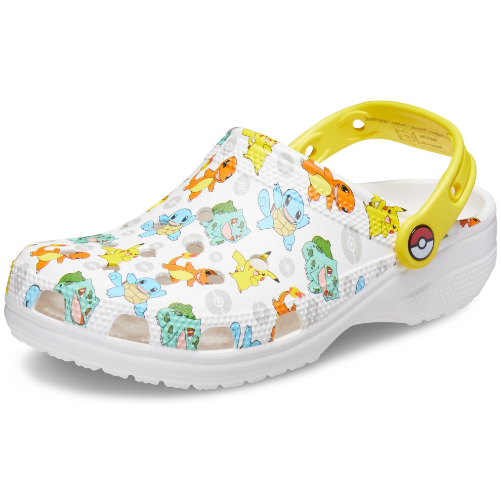 Crocs Unisex Classic Pikachu Clogs  Pokemon Shoes  White/Multi  Numeri