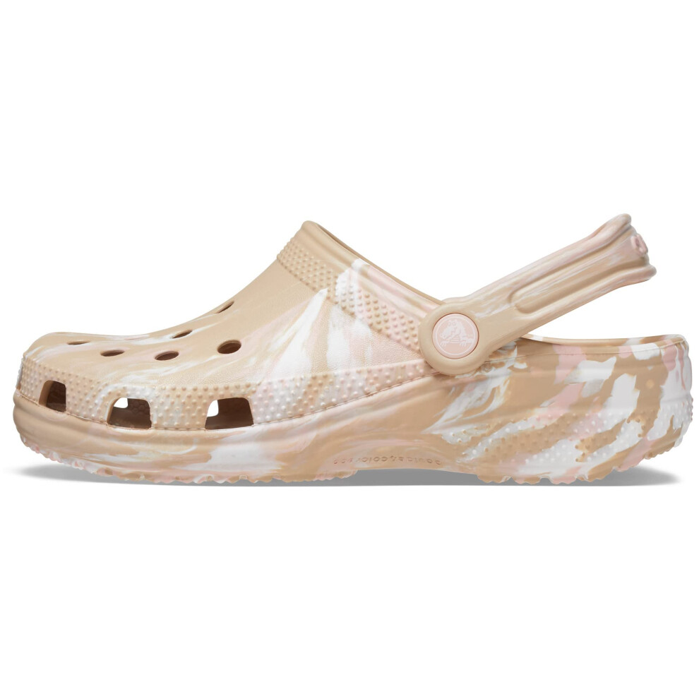 Crocs Unisex Classic Marbled Tie Dye Clog  Chai/Pink Rose  Numeric_2 U