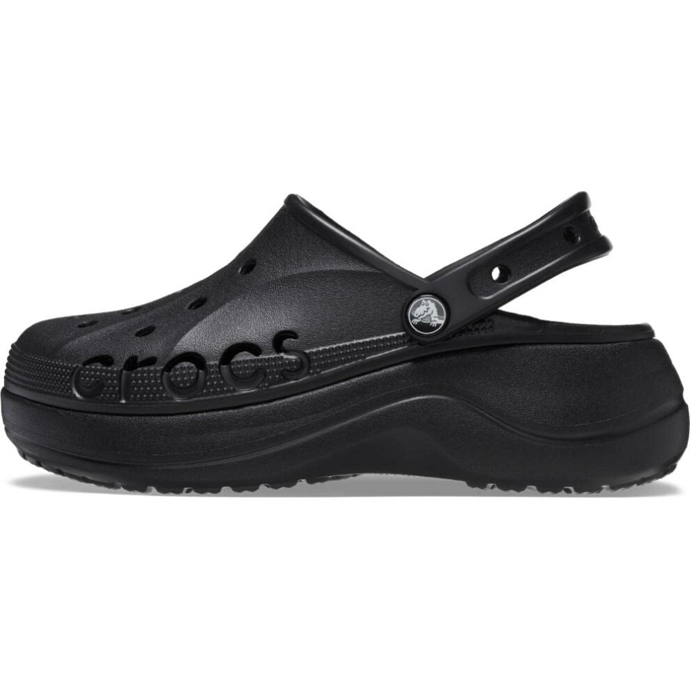 Crocs Women's Baya Platform Clogs  Black  Numeric_9