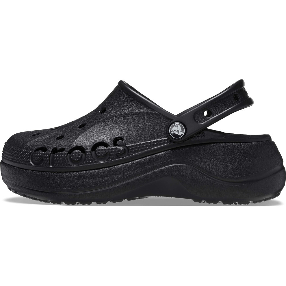 Crocs Women's Baya Platform Clogs  Black  Numeric_10