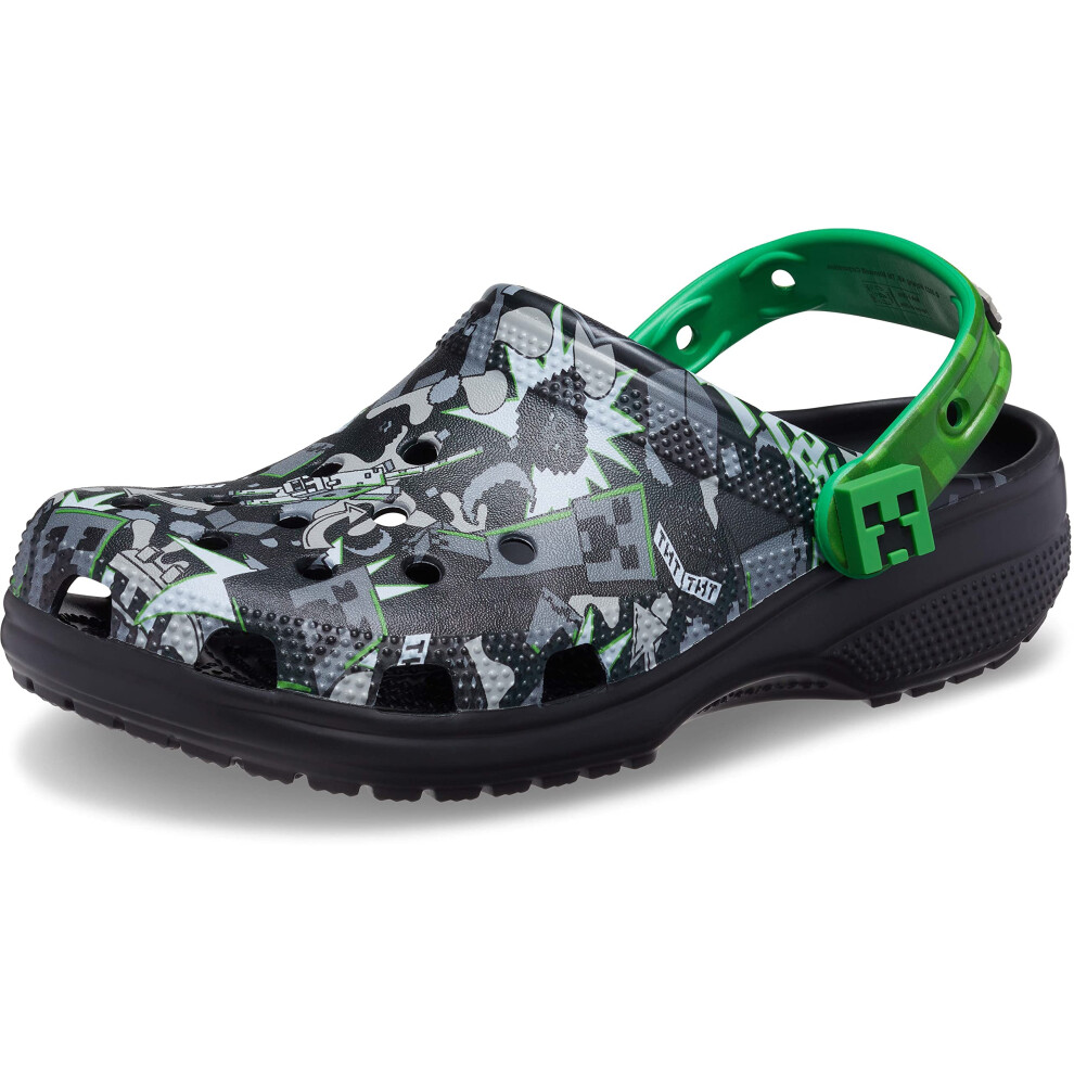 Crocs Unisex Classic Minecraft Clogs  Multi Black  Numeric_10 US Men