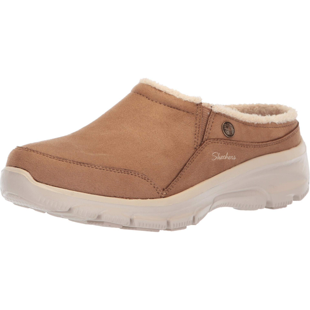 Skechers Women's Easy Going-Latte-Twin Gore Slip-on Open Back Mule  Ta