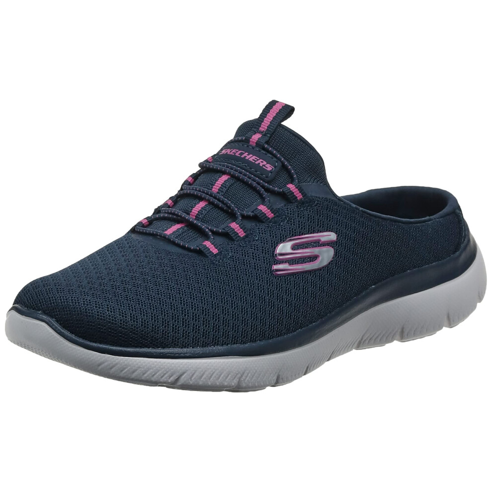 Skechers Women's Summits Open Back Sneaker Navy 8 Medium US