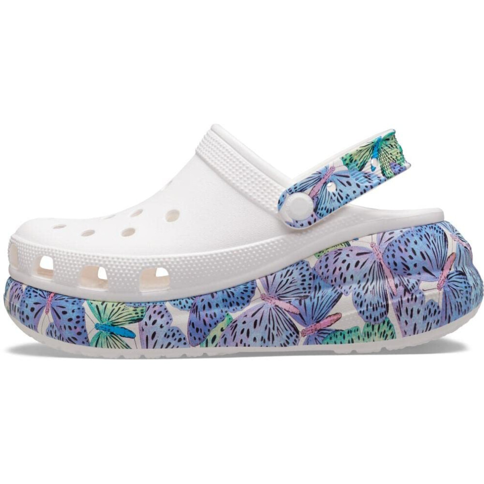 Crocs Unisex Classic Crush Clogs | Platform Shoes  White/Multi  Numeri