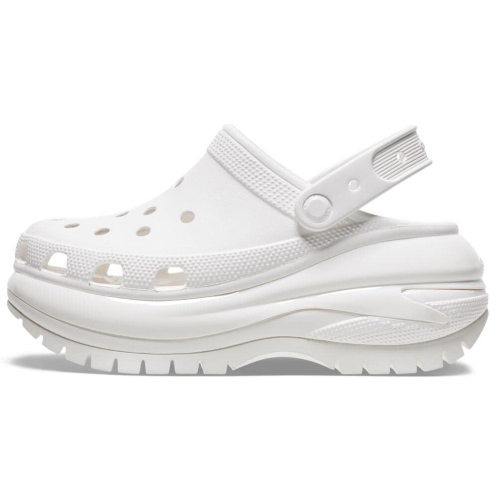 Crocs Unisex Classic Mega Crush Clogs | Platform Shoes  White  Numeric