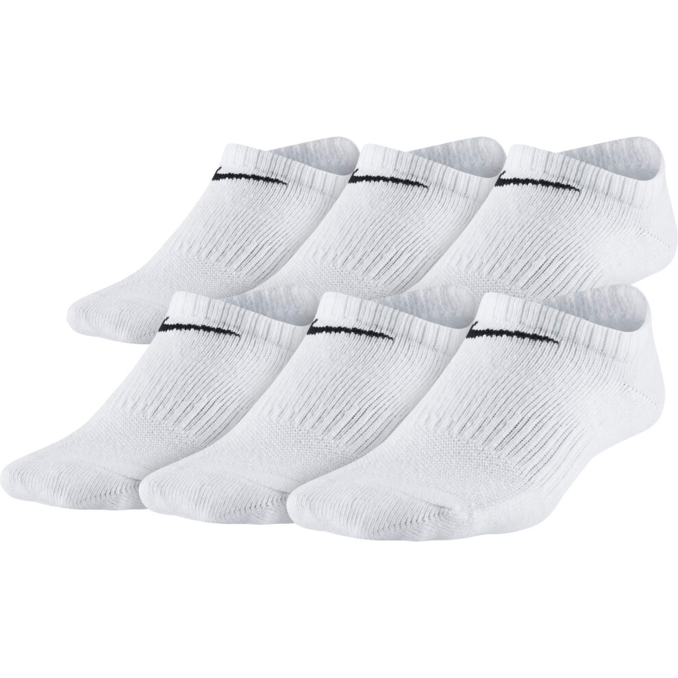 Nike Kids' Everyday Lightweight No-Show Socks (6 Pairs)  White/Black