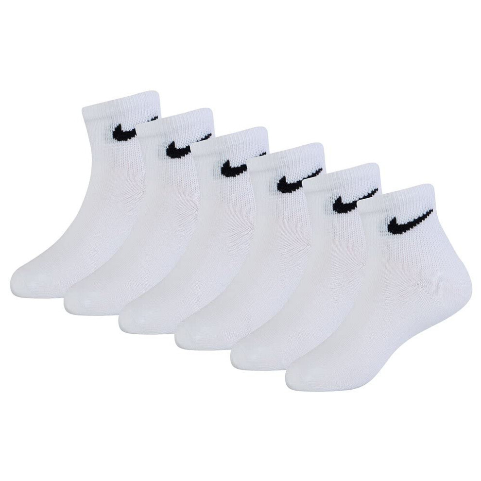 Nike Young Athletes Lightweight Ankle 6-Pair Pack Socks Kids WHITE 7C-