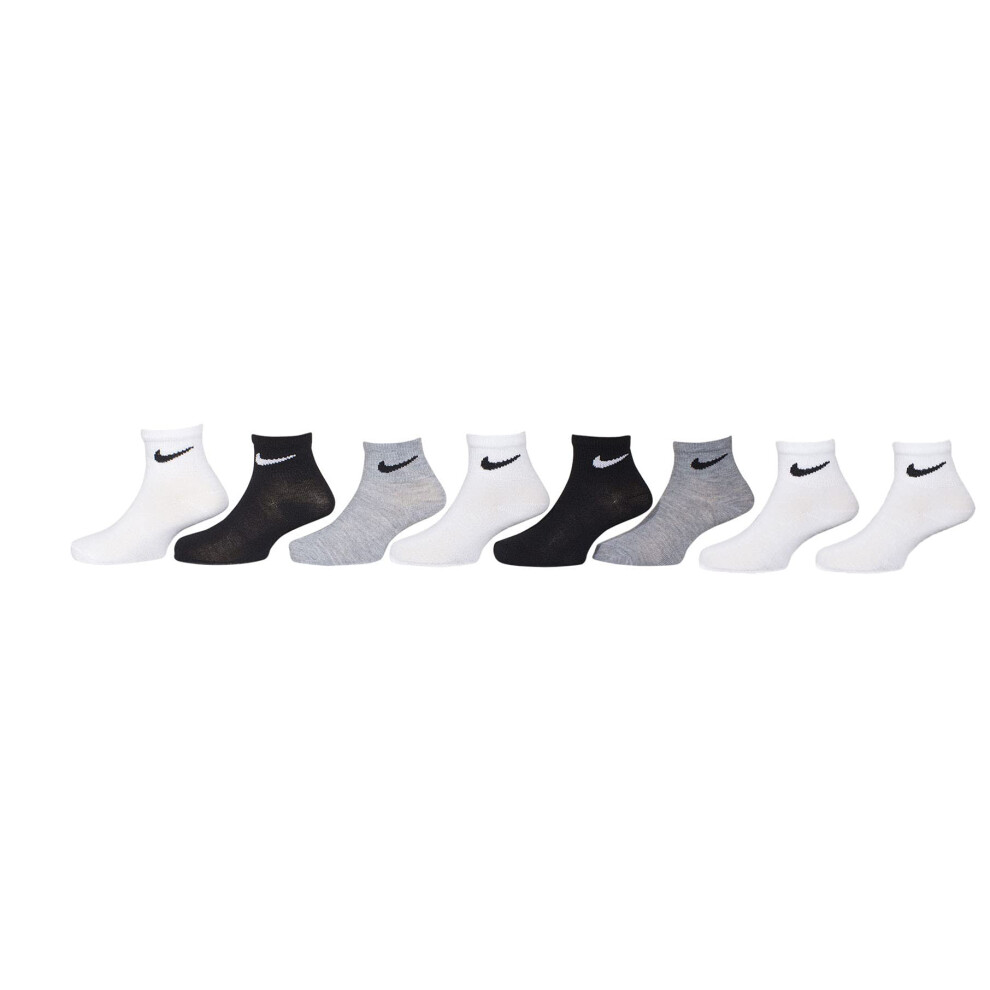 Nike Little Boys Lightweight Ankle Socks 8 Pack (Grey(UN0611-042)/B_Wh