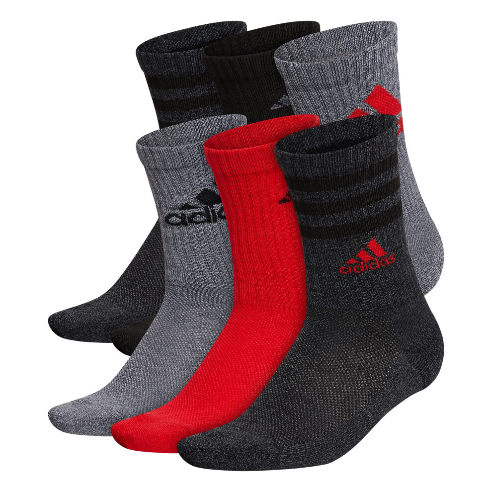 adidas Kids-Boy's/Girl's Mixed Graphic Athletic Cushioned Crew Socks (