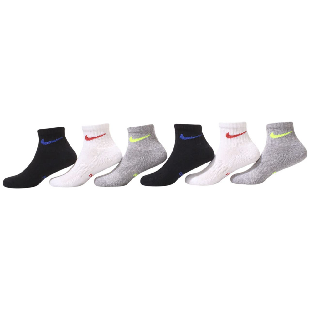 Nike Little Boys Cushioned Ankle Socks 6 Pack (Black(UN0018-GK6)/W_G