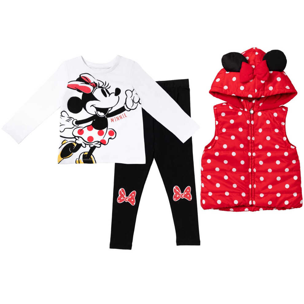 Disney Minnie Mouse Toddler Girls Vest Cosplay T-Shirt and Leggings 3