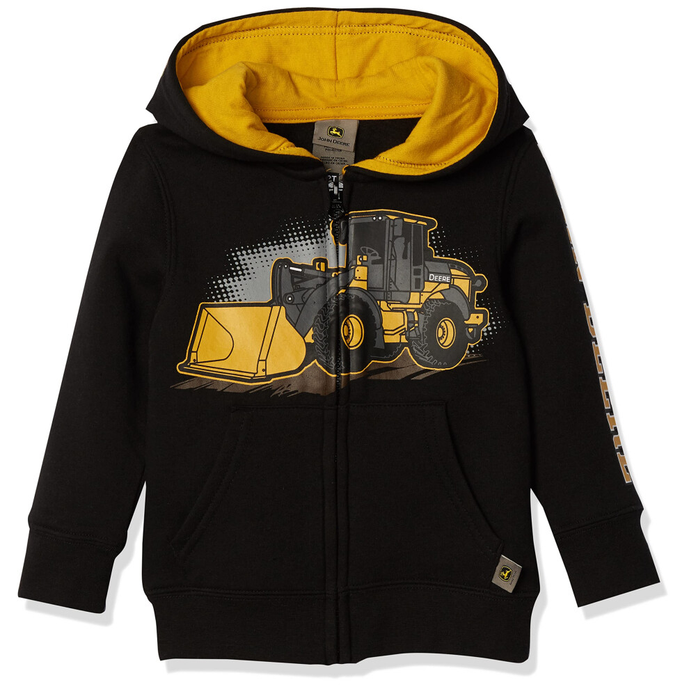 John Deere baby boys Fleece Zip Hoody Hooded Sweatshirt  Black  2-3T U