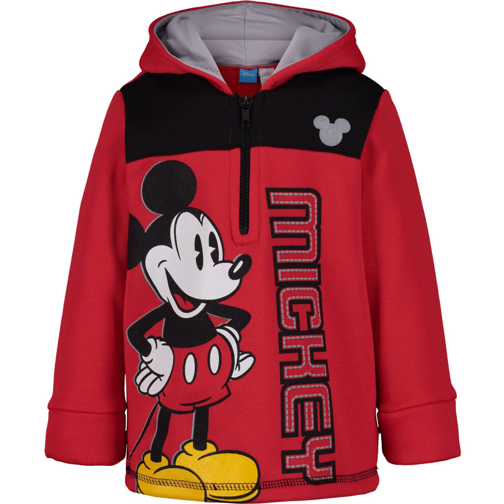 Disney Mickey Mouse Toddler Boys Fleece Half Zip Hoodie 4T