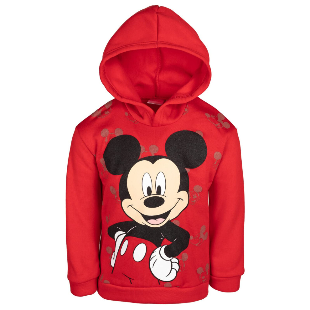 Disney Mickey Mouse Little Boys Pullover Hoodie Red 6