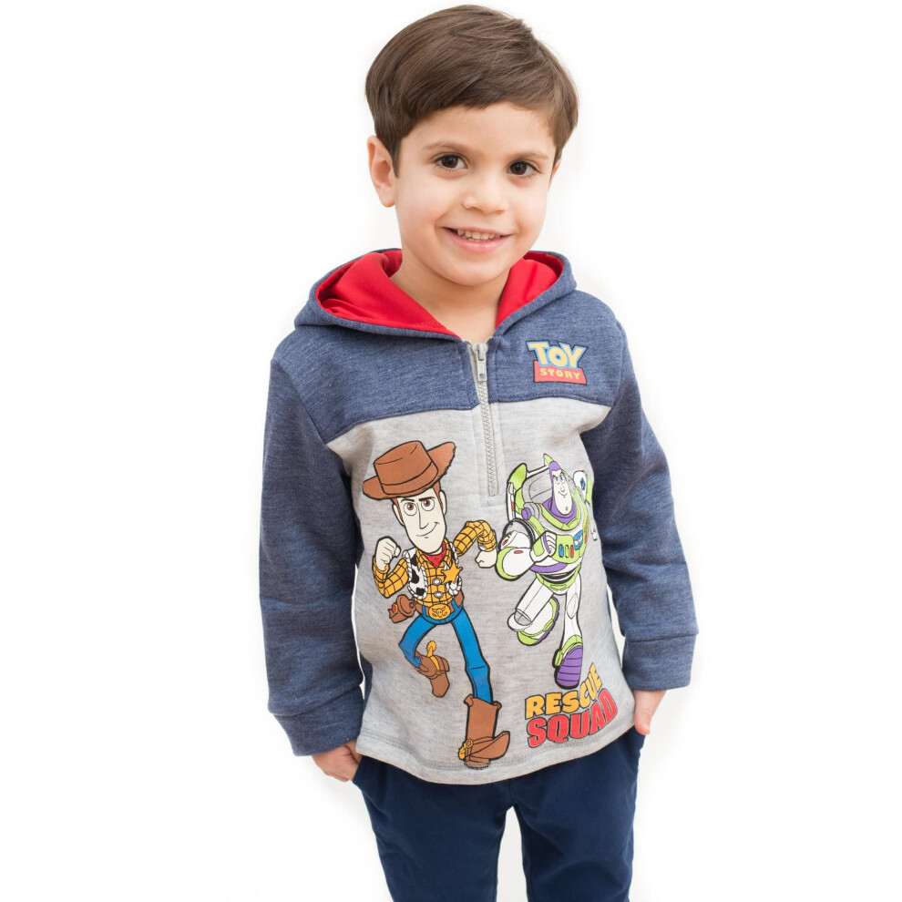 Disney Pixar Toy Story Woody Buzz Lightyear Little Boys Fleece Half Zi