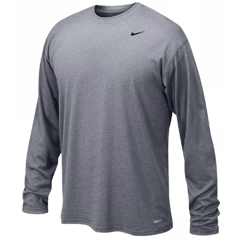 Nike Boys Legend Long Sleeve Athletic T-Shirt (Grey  Youth Medium)