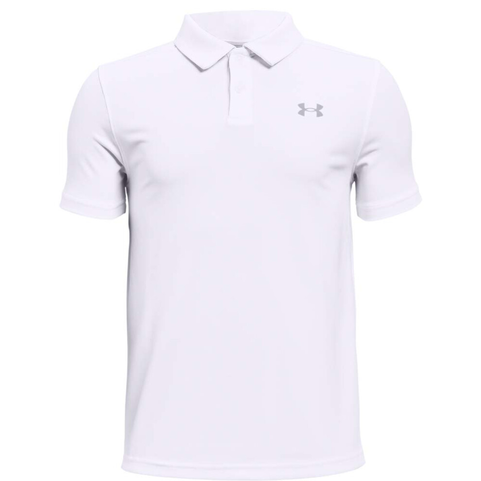 Under Armour boys Performance Golf Polo   White (100)/Mod Gray   Youth