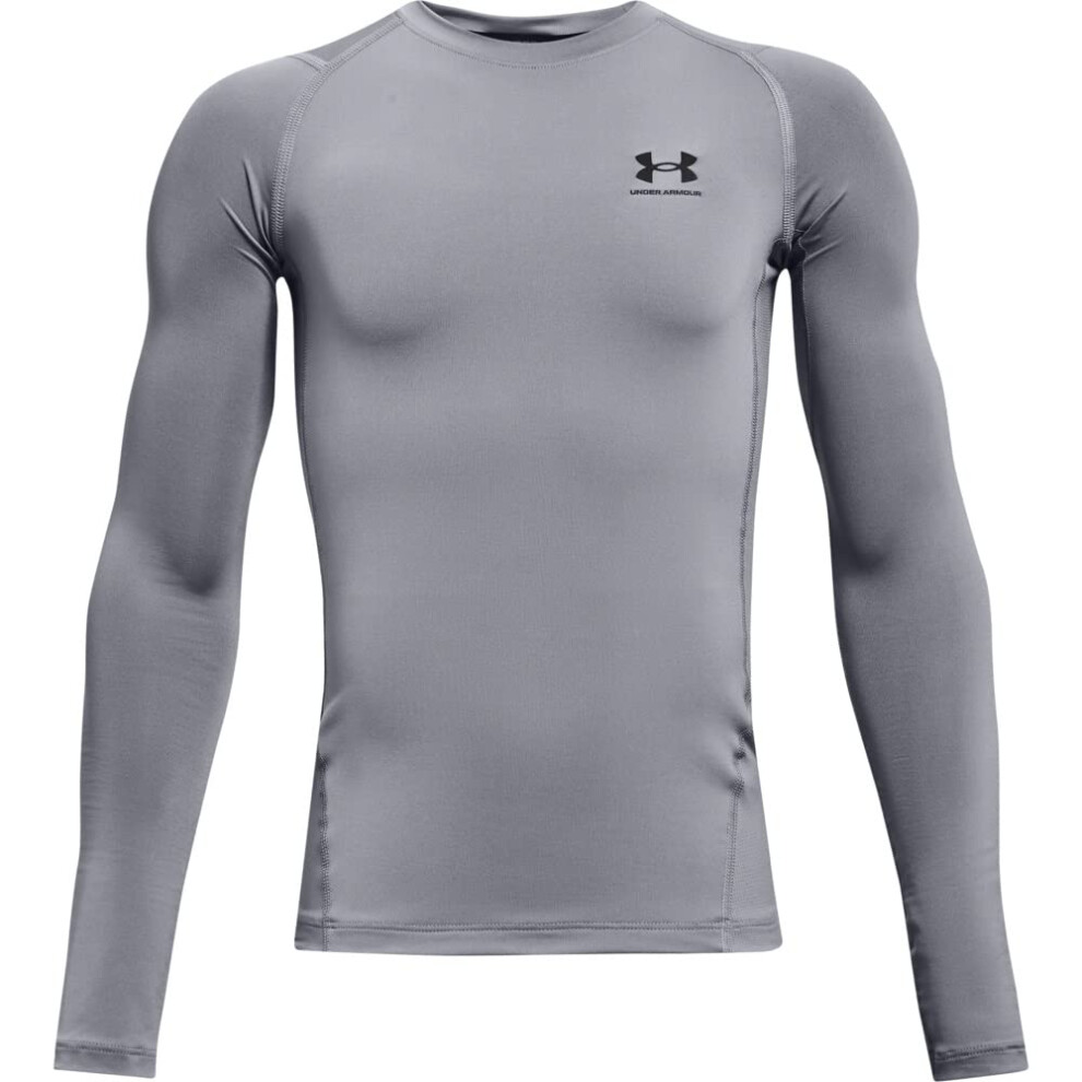 Under Armour Boys' HeatGear Armour Long-Sleeve T-Shirt  Steel (035)/Bl