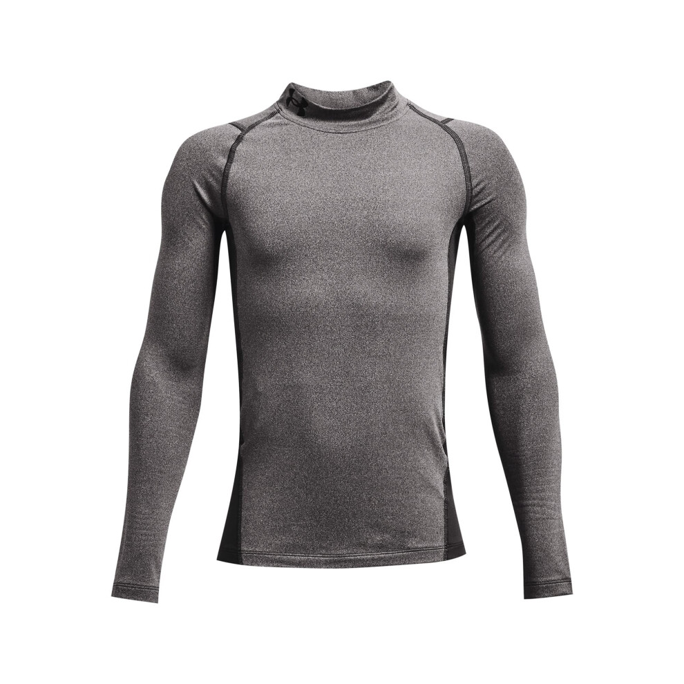 Under Armour Boys' ColdGear Armour Mock Long Sleeve T-Shirt  Charcoal