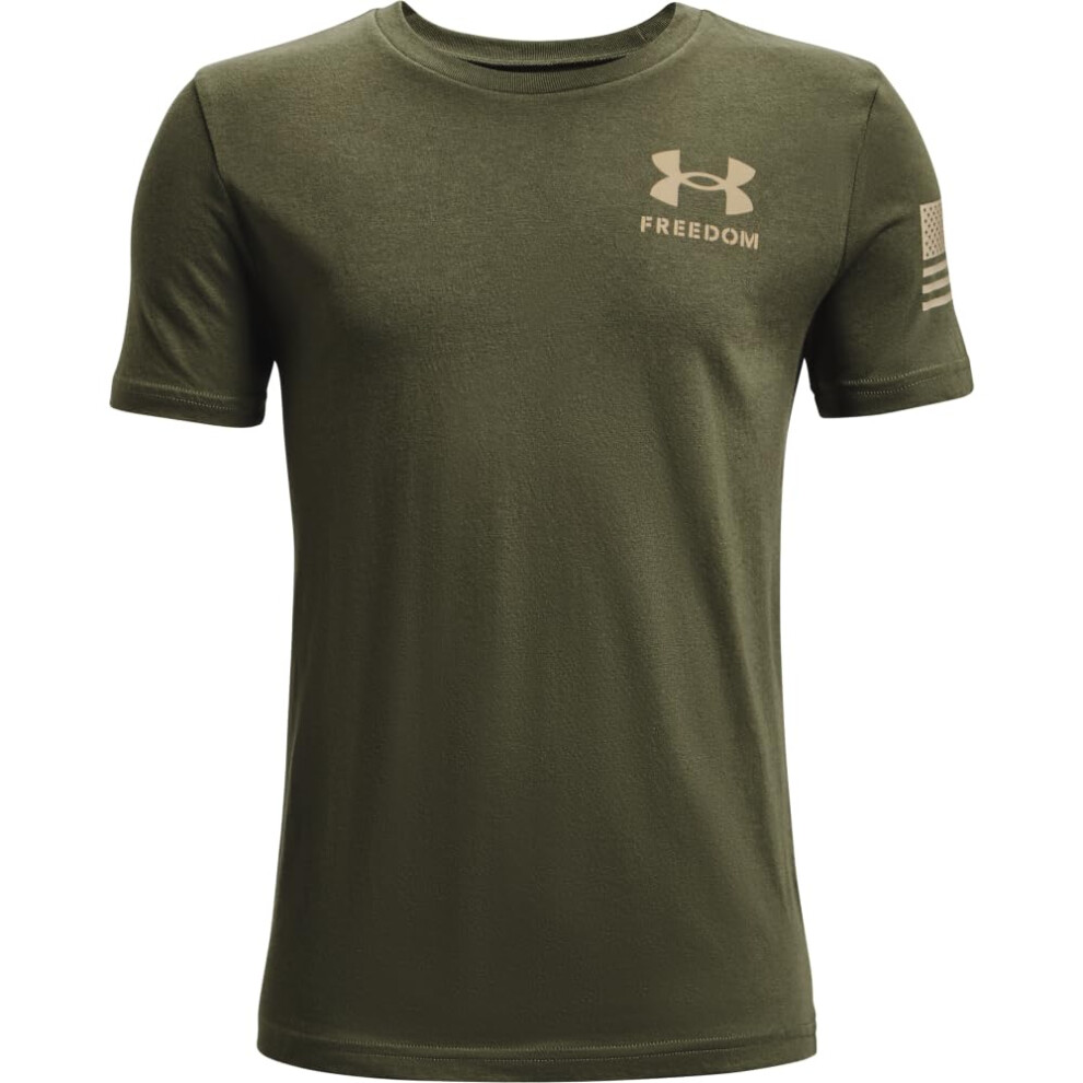 Under Armour Boys' New Freedom Flag Tshirt  Marine Od Green (390)/Dese