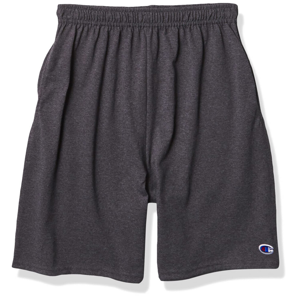 Champion Boys' Jersey Pocket Short  Charcoal Heather  Medium