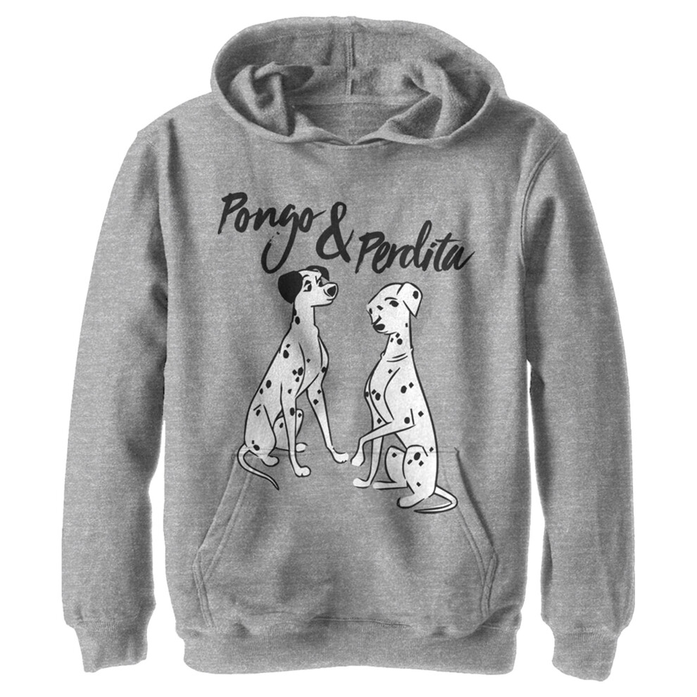 Disney Boy's Pongo Perdita Hoodie  Athletic Heather  Medium